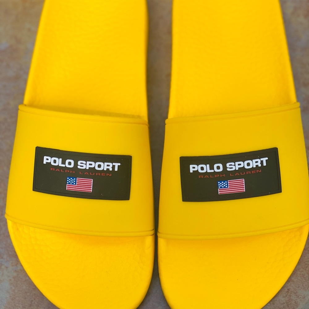 Polo Sport Yellow Slides/Sandals by Polo Ralph Lauren - Men’s Size 10- NWOT